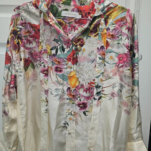 Zimmermann Silk Floral "Wonderland" Button-Up Top - Picture 1 of 4